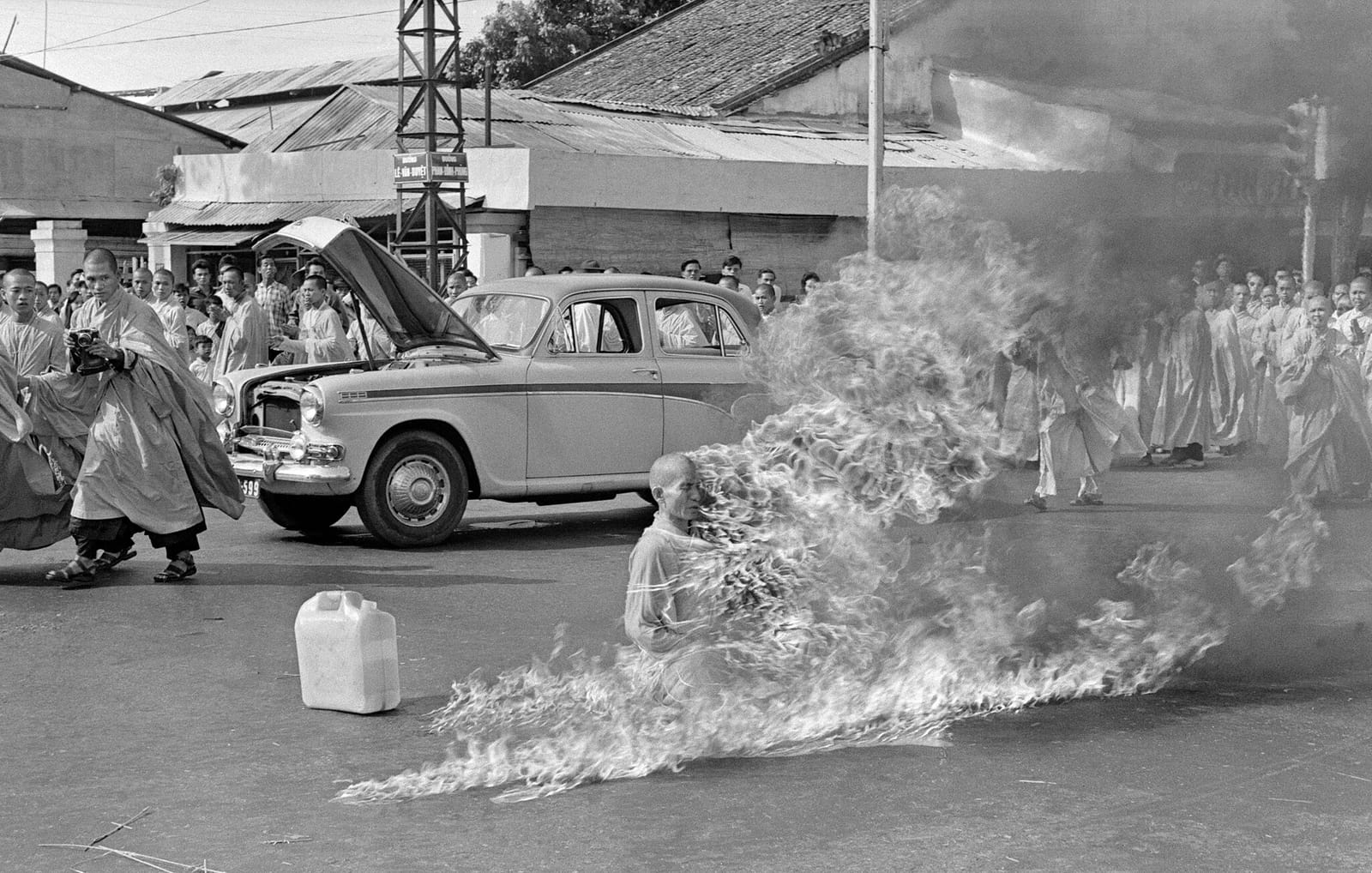 Malcolm Browne's photograph of Thích Quảng Đức in self-immolation, 11 June 1963